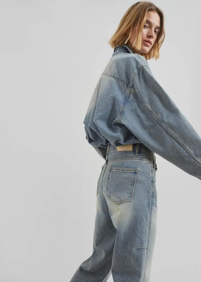 Clothing Women The Frankie Shop Nevada Denim Shirt 8211 Light Wash