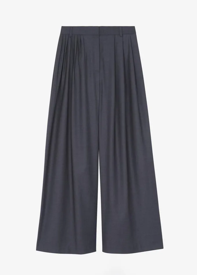 Clothing Women The Frankie Shop Nyla Pleated Pants 8211 Charcoal