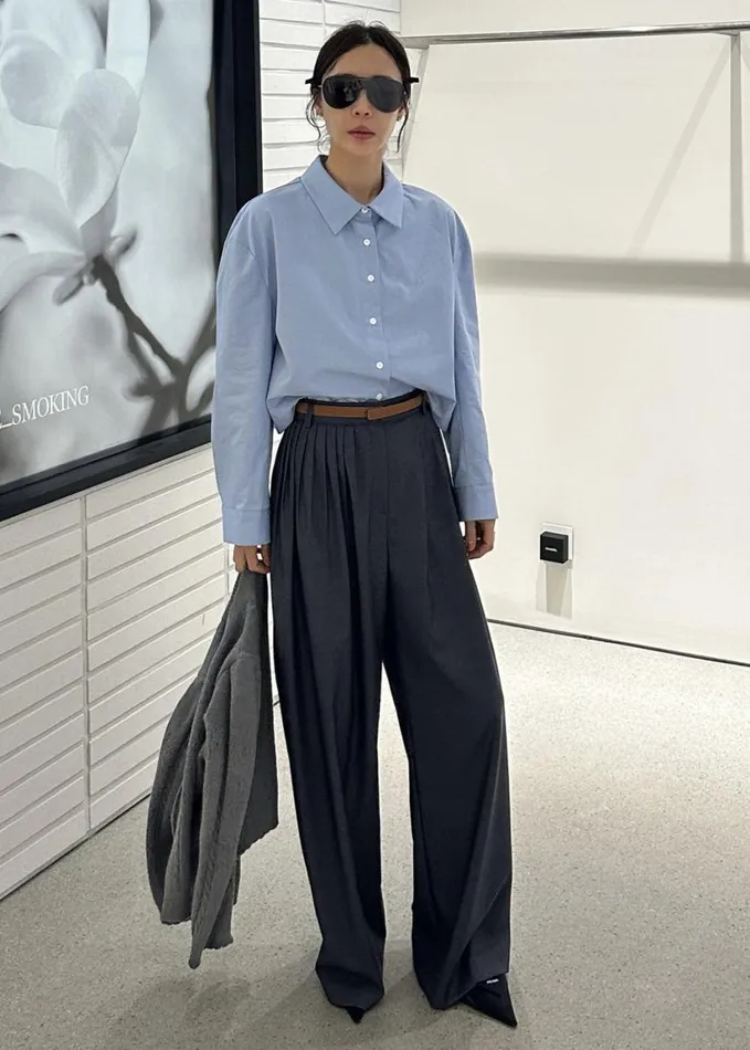 Clothing Women The Frankie Shop Nyla Pleated Pants 8211 Charcoal