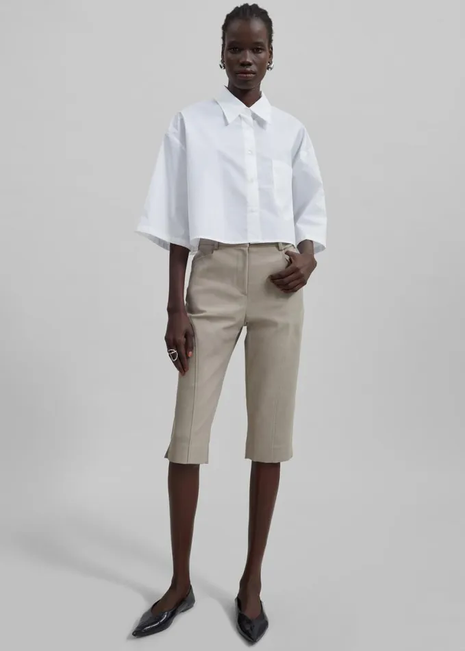 Clothing Women The Frankie Shop Odem Cropped Shirt 8211 White