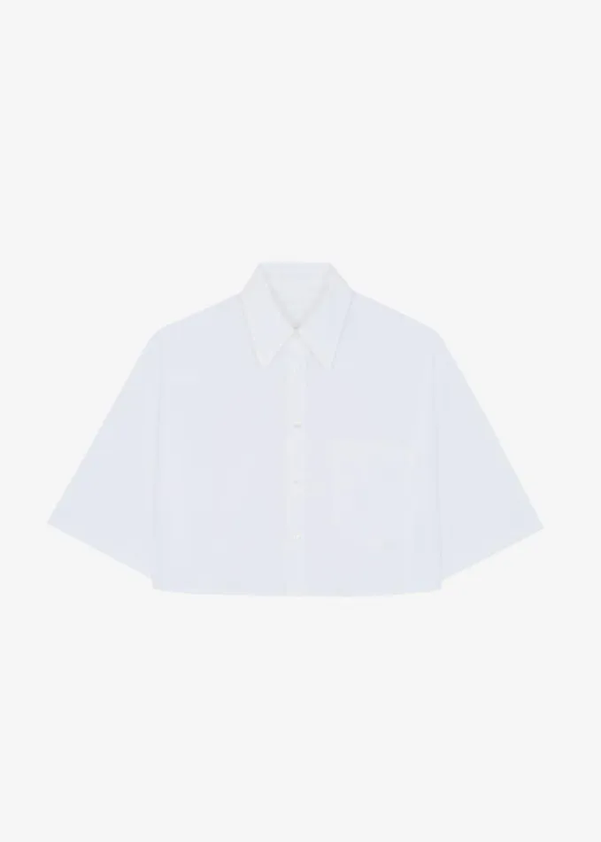 Clothing Women The Frankie Shop Odem Cropped Shirt 8211 White