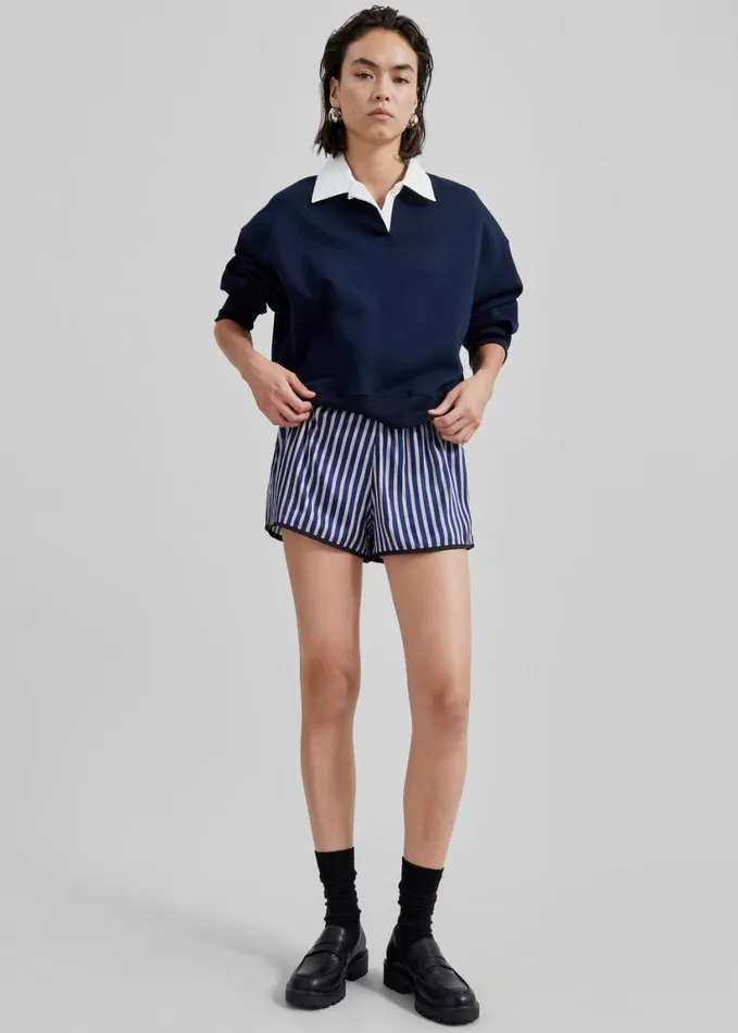 Clothing Women The Frankie Shop Oradea Striped Shorts 8211 BluePink