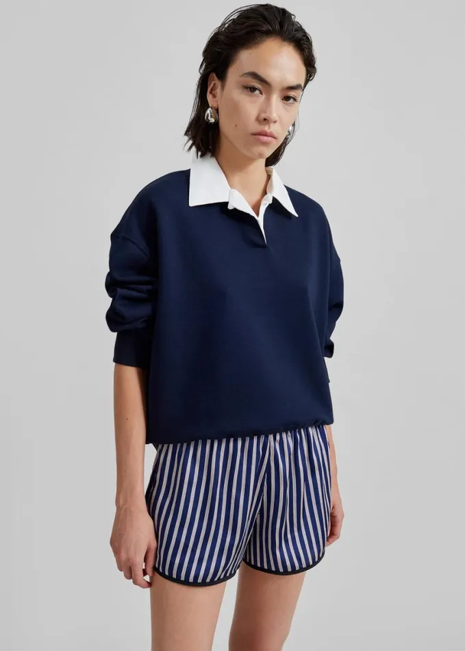 Clothing Women The Frankie Shop Oradea Striped Shorts 8211 BluePink
