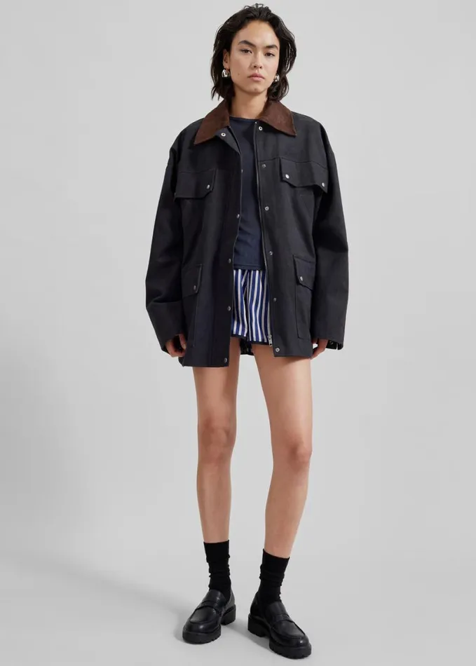 Clothing Women The Frankie Shop Oradea Striped Shorts 8211 BluePink