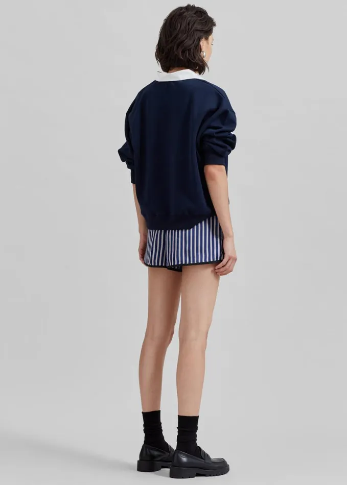 Clothing Women The Frankie Shop Oradea Striped Shorts 8211 BluePink