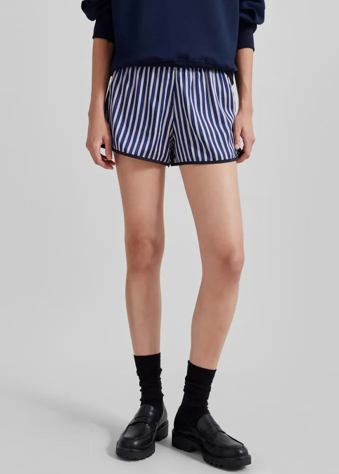 Clothing Women The Frankie Shop Oradea Striped Shorts 8211 BluePink