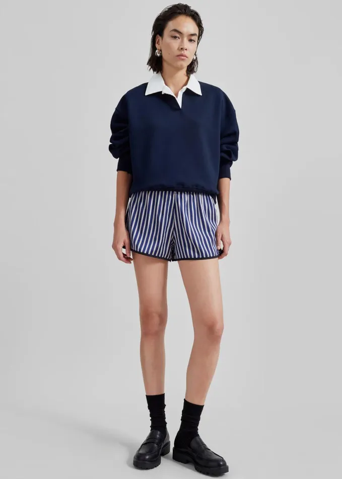 Clothing Women The Frankie Shop Oradea Striped Shorts 8211 BluePink