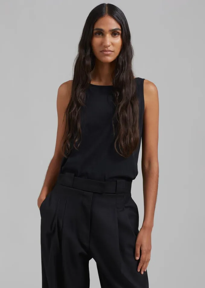 Clothing Women The Frankie Shop Penelope Tank Top 8211 Black