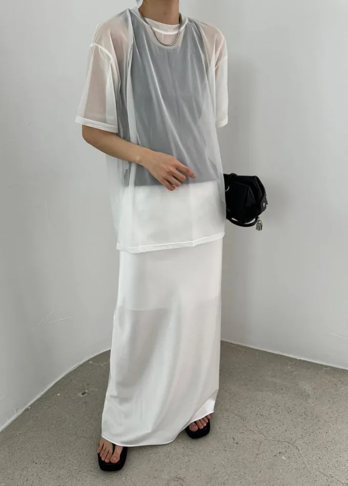 Clothing Women The Frankie Shop Ramy Mesh Tee 8211 White