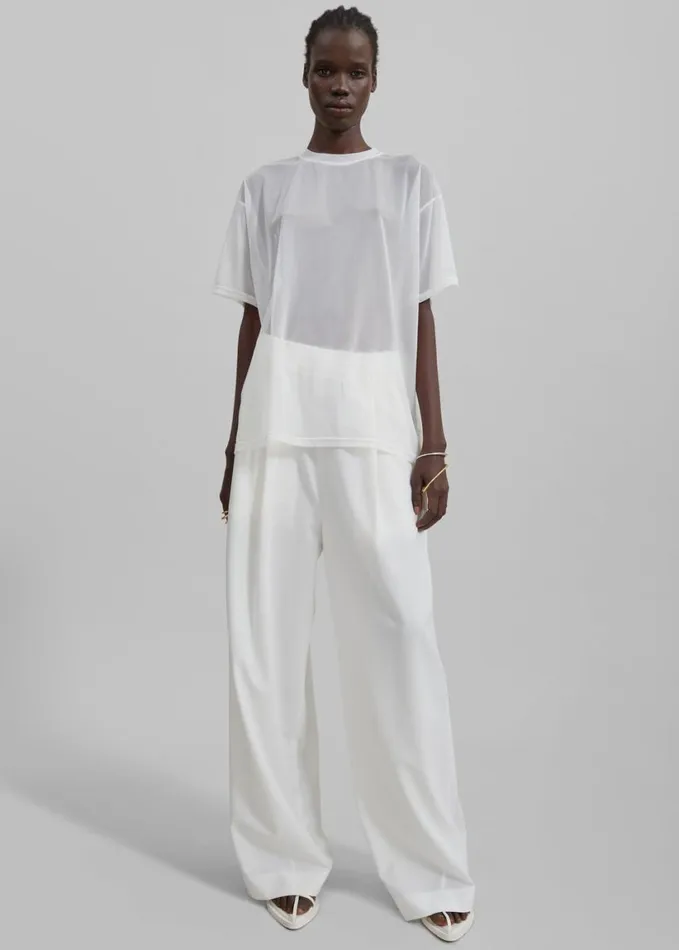 Clothing Women The Frankie Shop Ramy Mesh Tee 8211 White