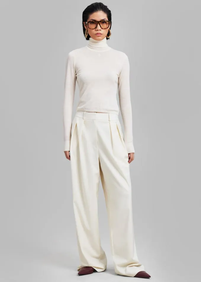 Clothing Women The Frankie Shop Ripley Pleated Trousers 8211 Ivory