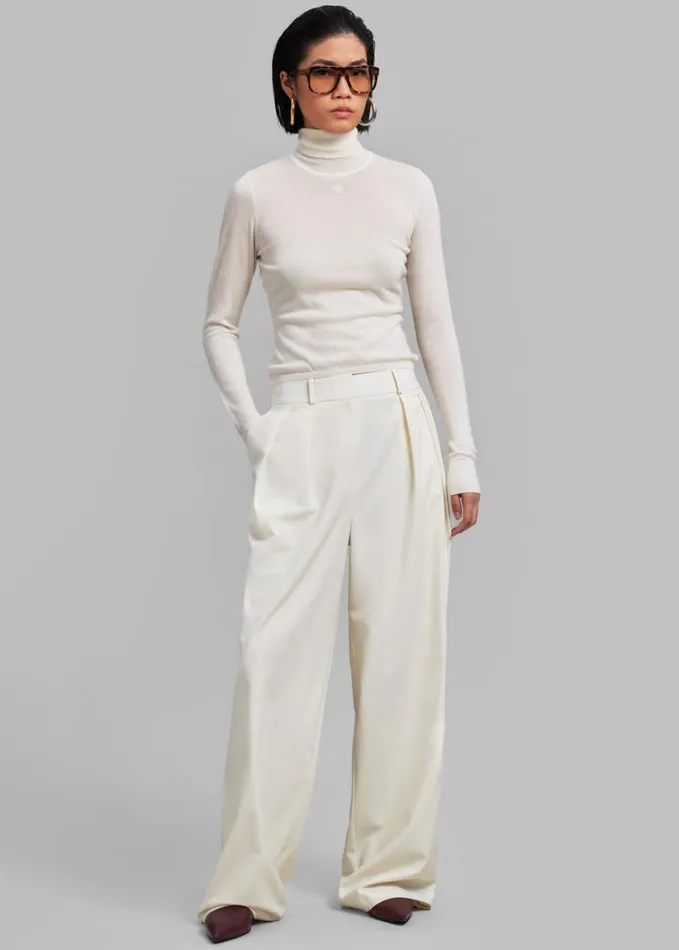 Clothing Women The Frankie Shop Ripley Pleated Trousers 8211 Ivory