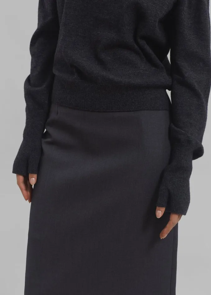 Clothing Women The Frankie Shop Roane Midi Skirt 8211 Charcoal