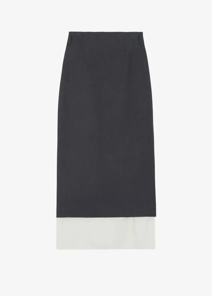 Clothing Women The Frankie Shop Roane Midi Skirt 8211 Charcoal