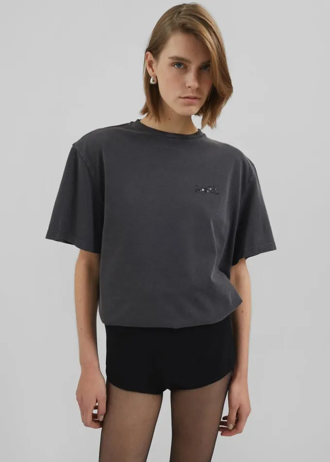 Clothing Women The Frankie Shop Rotate Heavy Oversized TShirt 8211 Black Wash