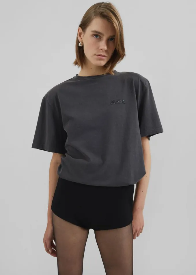 Clothing Women The Frankie Shop Rotate Heavy Oversized TShirt 8211 Black Wash