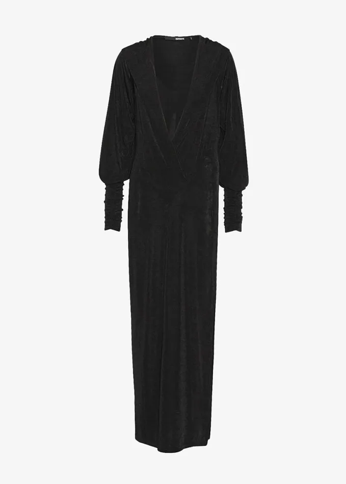 Clothing Women The Frankie Shop ROTATE Slinky Maxi Hooded Dress 8211 Black