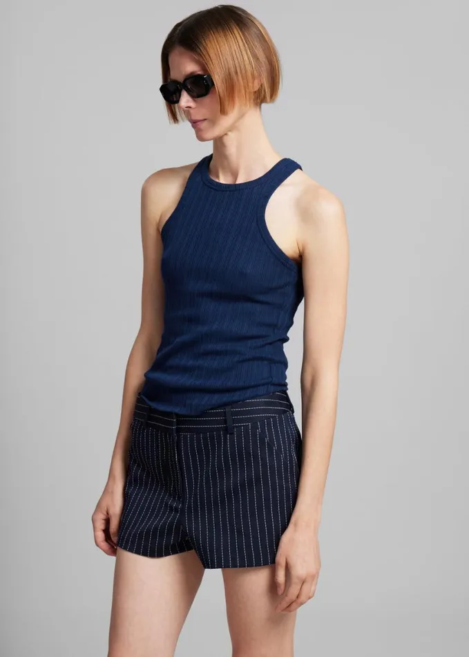 Clothing Women The Frankie Shop Samse Samse Sahelene Tank Top 8211 Pageant Blue