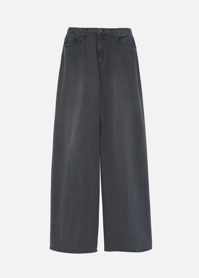 Clothing Women The Frankie Shop Sasha Wide Leg Jeans 8211 Dark Grey