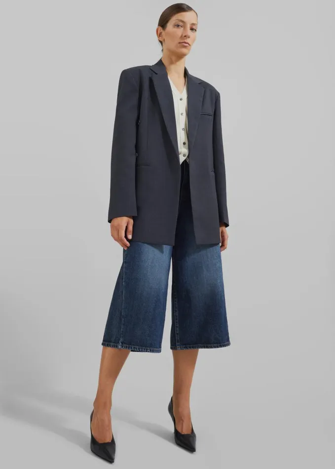 Clothing Women The Frankie Shop Savona Jorts 8211 Medium Wash
