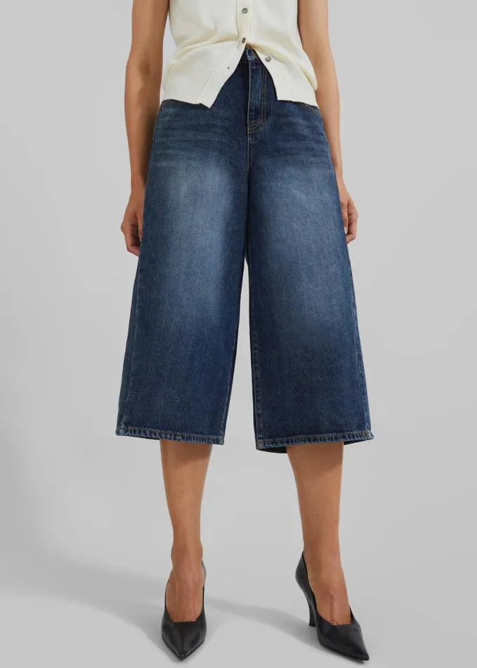Clothing Women The Frankie Shop Savona Jorts 8211 Medium Wash