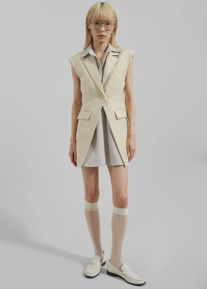 Clothing Women The Frankie Shop Shari Layered Vest 8211 Beige