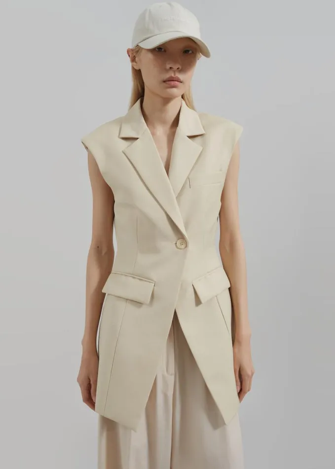Clothing Women The Frankie Shop Shari Layered Vest 8211 Beige