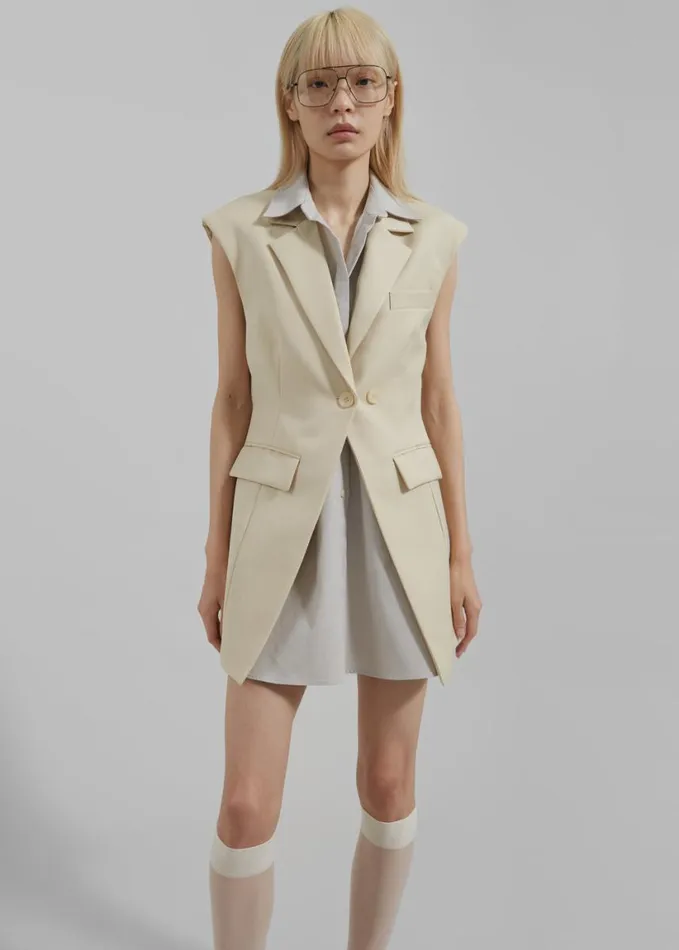 Clothing Women The Frankie Shop Shari Layered Vest 8211 Beige