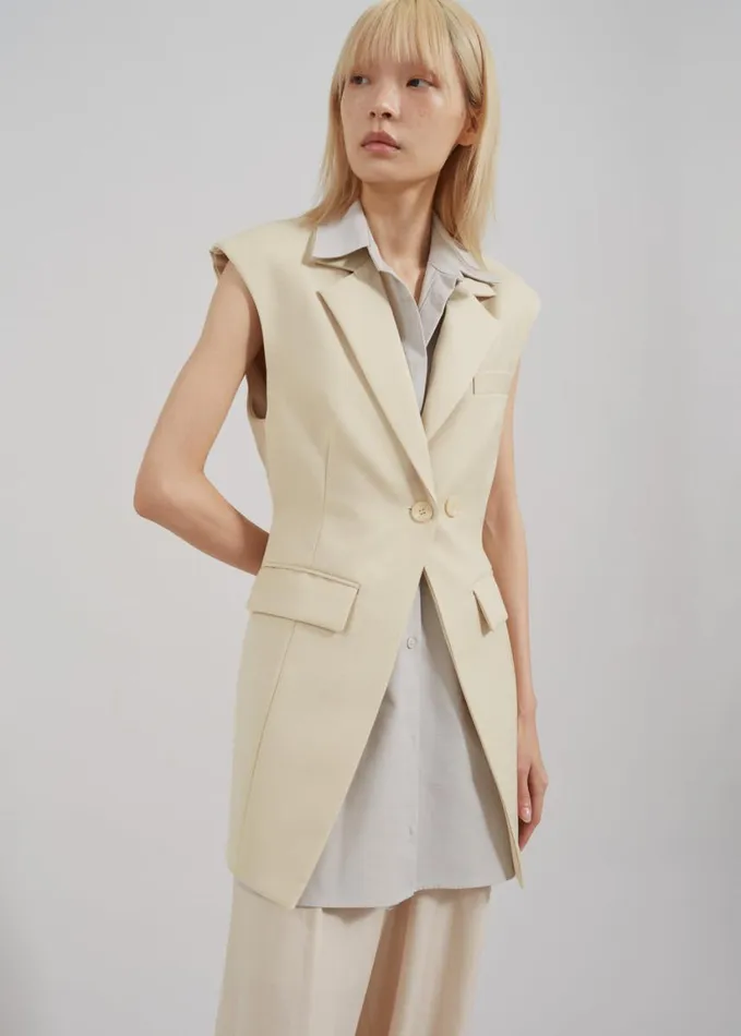 Clothing Women The Frankie Shop Shari Layered Vest 8211 Beige