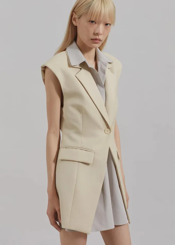 Clothing Women The Frankie Shop Shari Layered Vest 8211 Beige