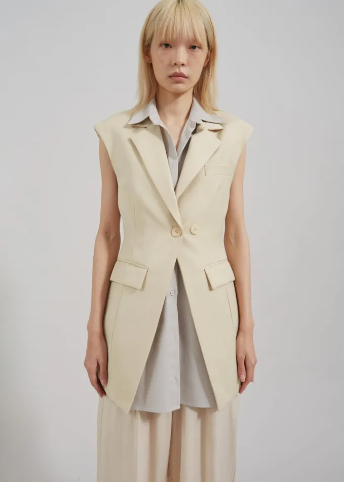 Clothing Women The Frankie Shop Shari Layered Vest 8211 Beige