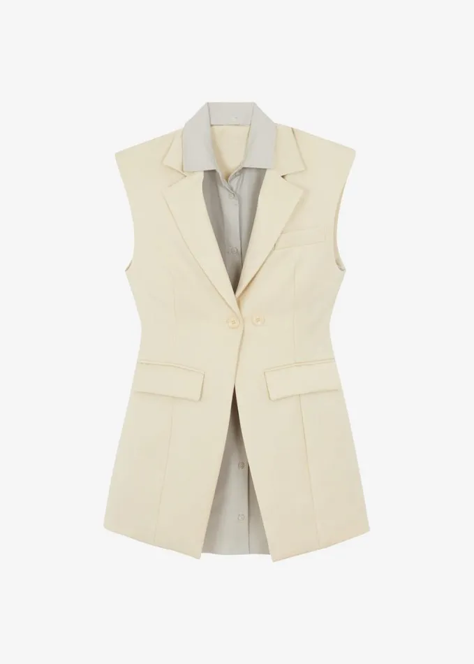 Clothing Women The Frankie Shop Shari Layered Vest 8211 Beige