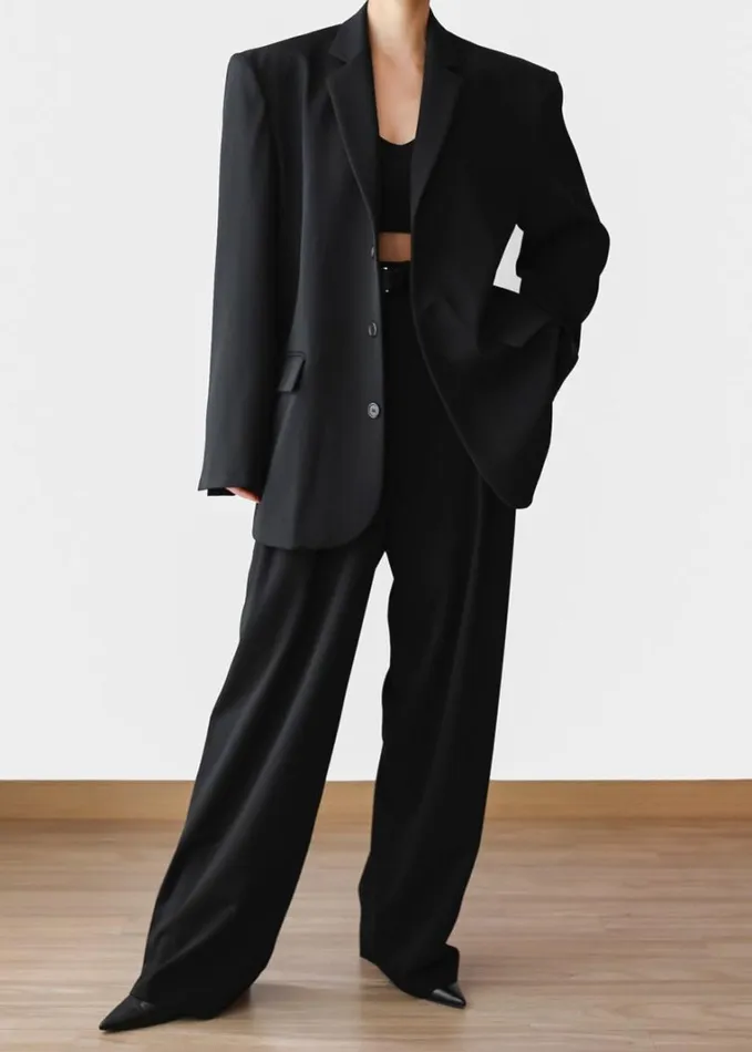 Clothing Women The Frankie Shop Tansy Oversized Blazer 8211 Black