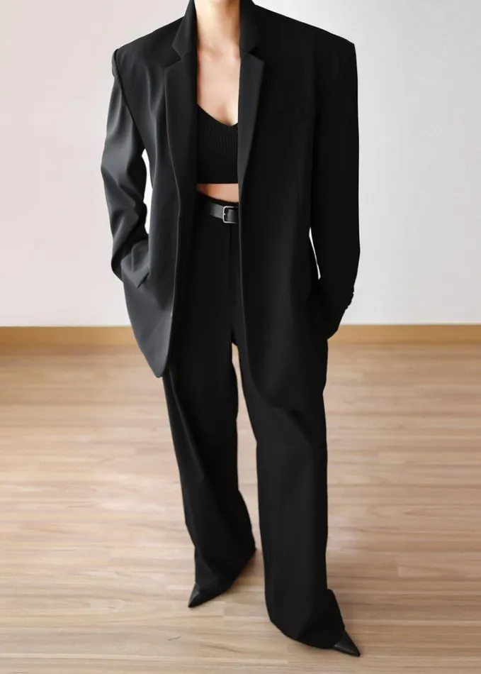 Clothing Women The Frankie Shop Tansy Oversized Blazer 8211 Black