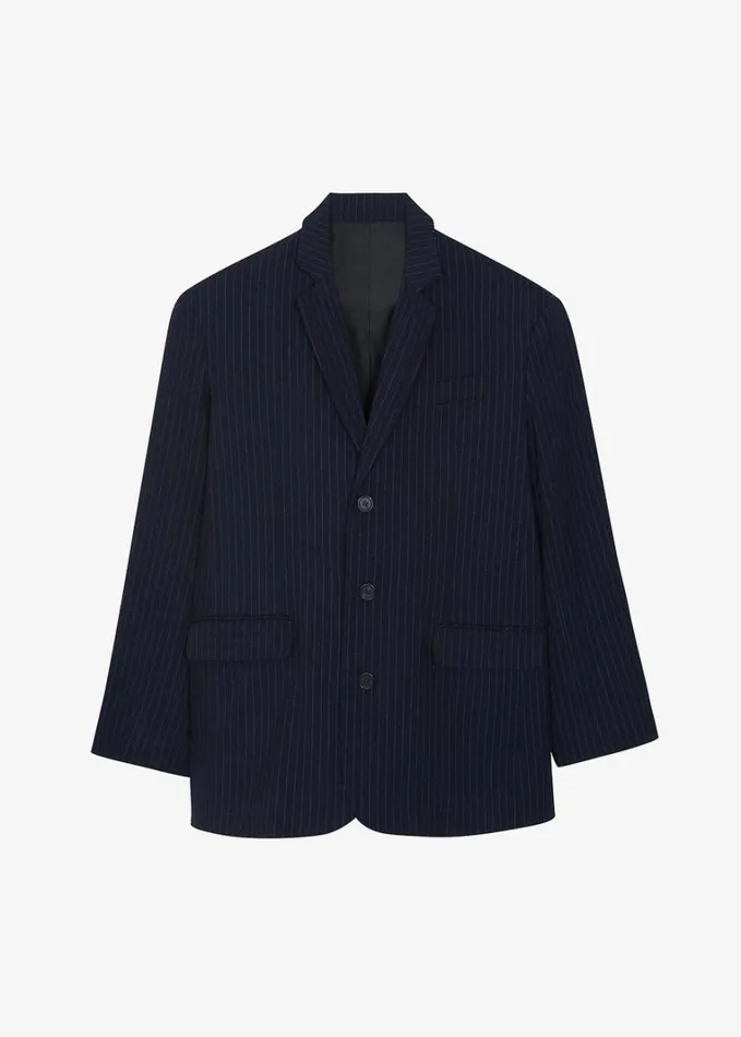 Clothing Women The Frankie Shop Tansy Oversized Blazer 8211 Navy Pinstripe