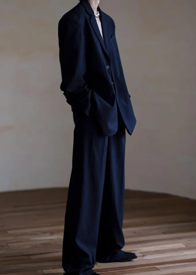 Clothing Women The Frankie Shop Tansy Oversized Blazer 8211 Navy Pinstripe