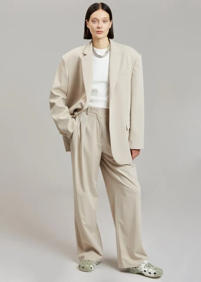 Clothing Women The Frankie Shop Tansy Pleated Trousers 8211 Beige