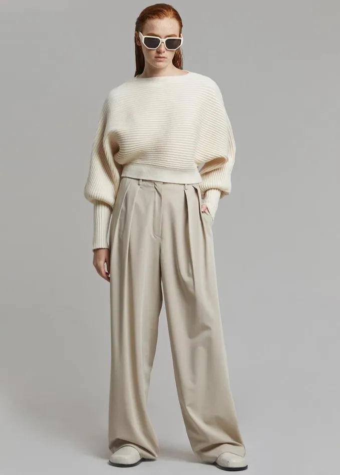Clothing Women The Frankie Shop Tansy Pleated Trousers 8211 Beige