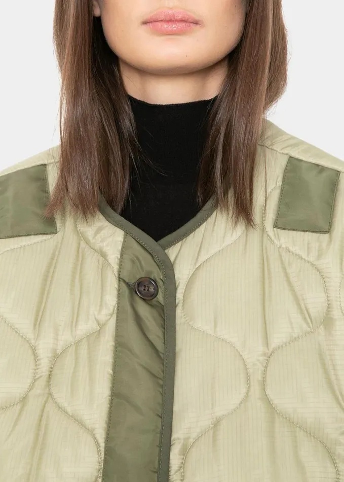 Clothing Women The Frankie Shop Teddy Quilted Jacket 8211 Moss Green