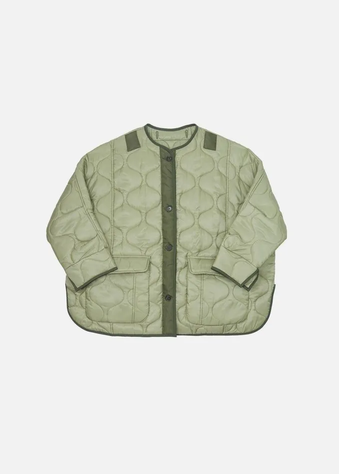 Clothing Women The Frankie Shop Teddy Quilted Jacket 8211 Moss Green