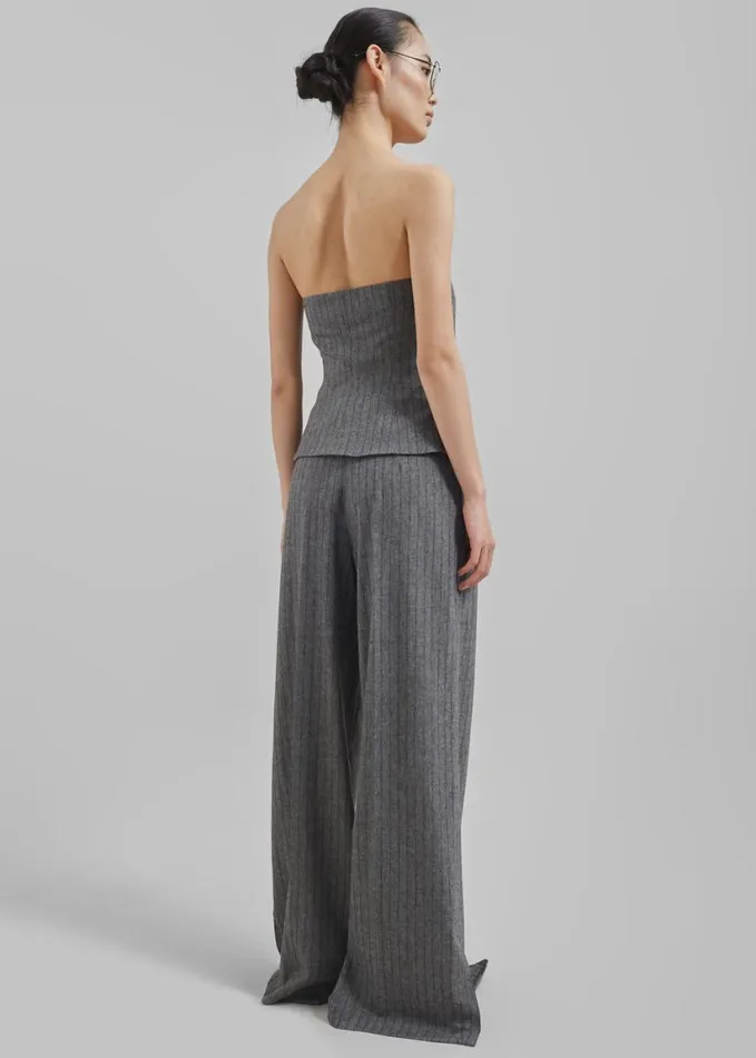 Clothing Women The Frankie Shop The Garment Tilda Tube Top 8211 GreyBlack Stripe