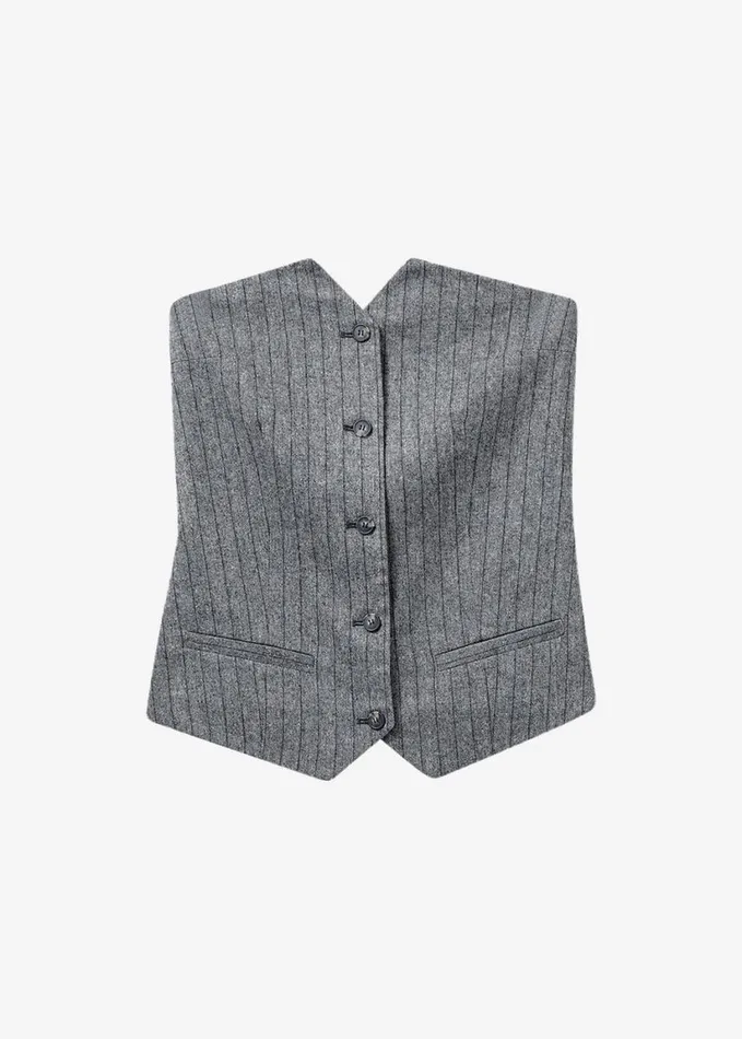 Clothing Women The Frankie Shop The Garment Tilda Tube Top 8211 GreyBlack Stripe