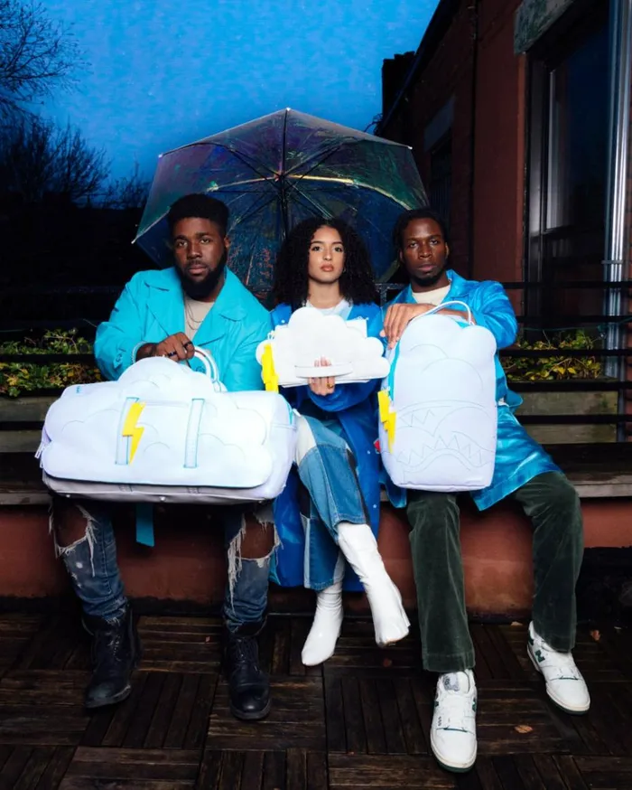 CLOUDY WITH A CHANCE OF SHARK CROSSOVER CLUTCH Bags SPRAYGROUND