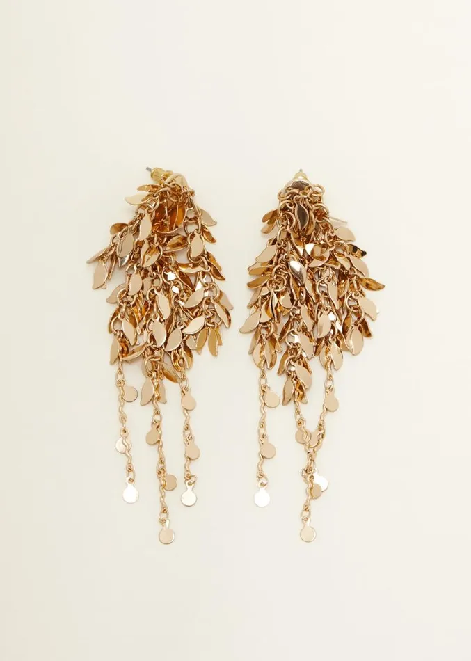 Cluster Leaf Drop Earring Gold Women Phase Eight Jewellery