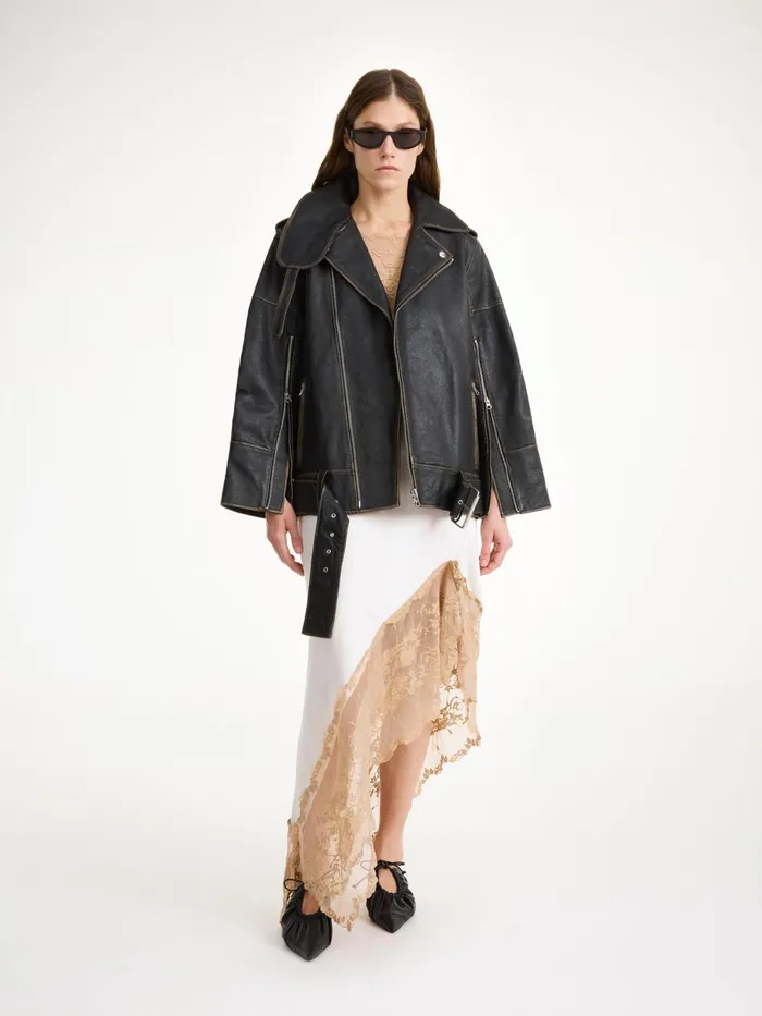 Coats and Jackets Women By Malene Birger Beatrisse Leather Jacket Black