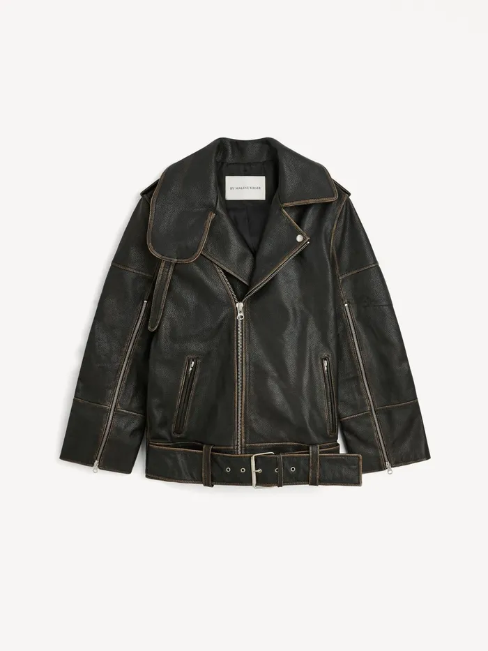 Coats and Jackets Women By Malene Birger Beatrisse Leather Jacket Black