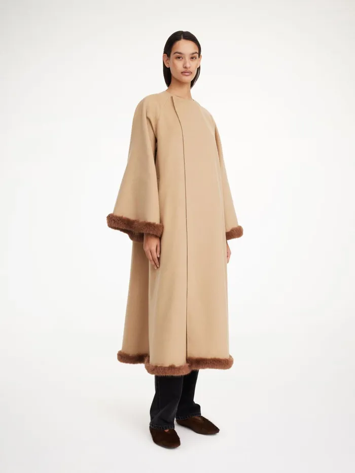 Coats and Jackets Women By Malene Birger Dalimas Wool Coat Dark Sand
