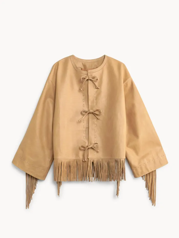 Coats and Jackets Women By Malene Birger Zoena Leather Jacket Tan