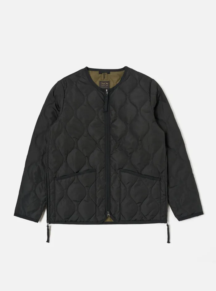 Coats and Outerwear Men Universal Works Taion Crew Neck Down Jacket In Black Ripstop