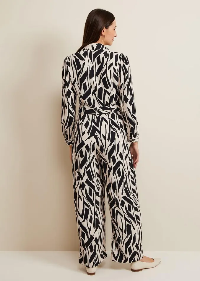 Constance Geo Jumpsuit Black Women Phase Eight Dresses